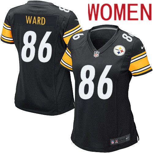 Women Pittsburgh Steelers #86 Hines Ward Nike Black Game NFL Jersey